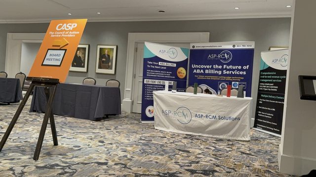 ASP-RCM booth and CASP signage in the exhibit hall, CASP Leadership Summit 2026