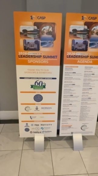 CASP Leadership Summit sponsor and agenda boards, CASP Leadership Summit 2026, photo 10 of 19