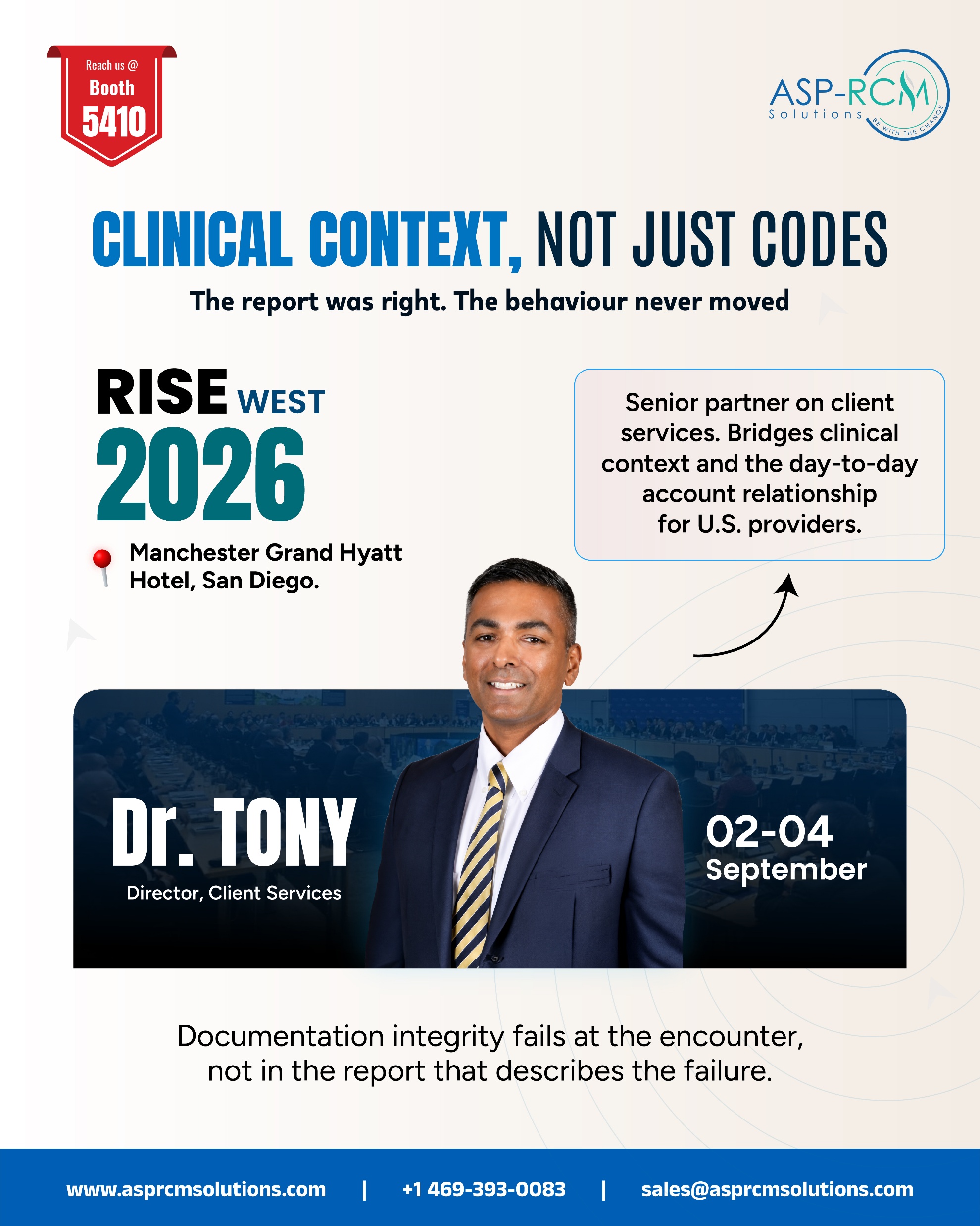 ASP-RCM Dr. Tony, Director, Client Services, at RISE West 2026