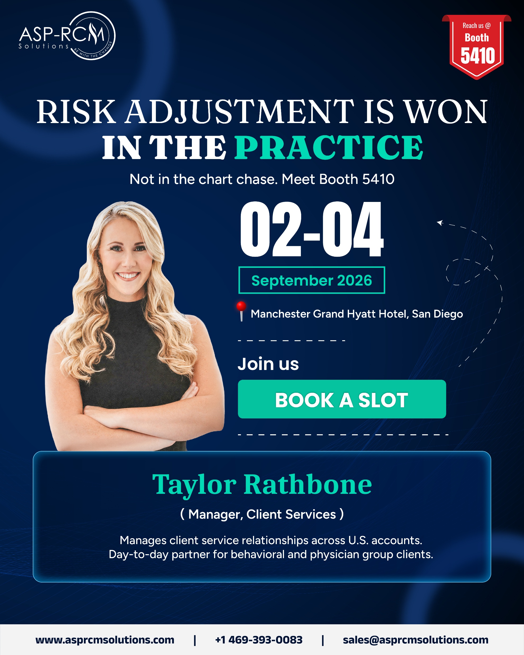ASP-RCM Taylor Rathbone, Manager, Client Services, at RISE West 2026