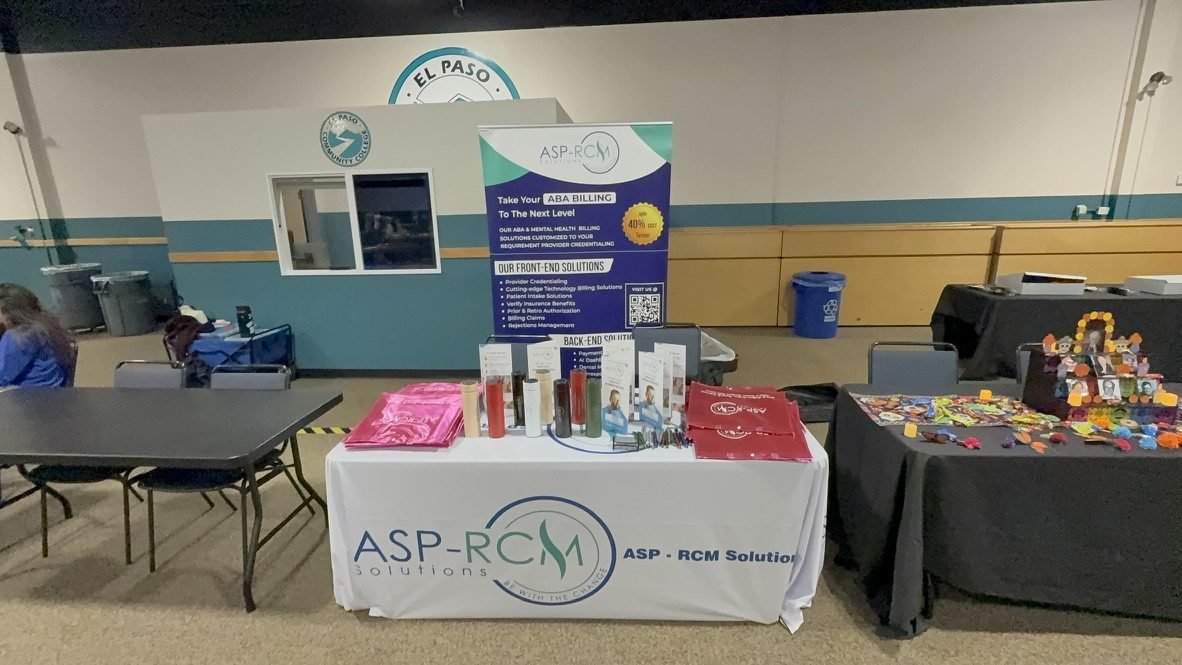 ASP-RCM booth in the El Paso exhibit hall, TxABA El Paso 2026